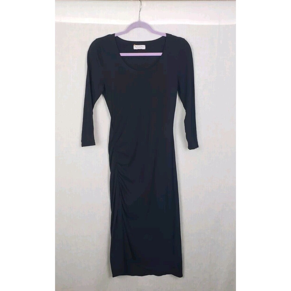 Michael Stars Dress XS Black Midi Bodycon Sexy Stretch USA Witch Goth Dark Fairy
